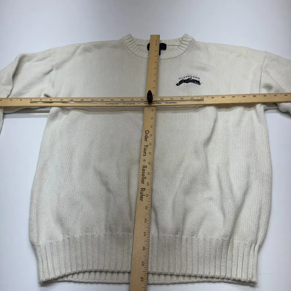 Vintage Y2K Cleveland Indians Guardians Antigua Cream Sweater Baseball Medium